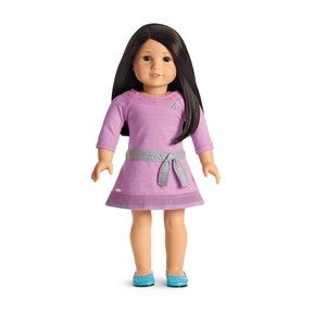 American Girl Lilac Doll Dress & Blue Shoes